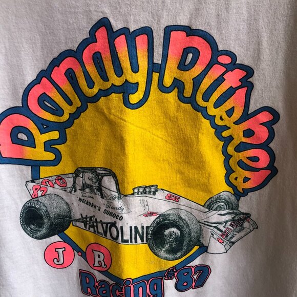 1987 Randy Ritskes Car Racing Tee , Vintage Car Racing Graphic T-Shirt Size L - Picture 2 of 10